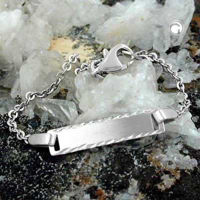 Schildband 2,1mm Anker mit Platte matt diamantiert rhodiniert Silber 925 Schildband 2,1mm Anker mit Platte matt diamantiert rhodiniert Silber 925