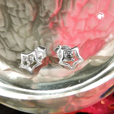 Ohrstecker Ohrring 6mm Stern mit Zirkonia Silber 925 Ohrstecker Ohrring 6mm Stern mit Zirkonia Silber 925