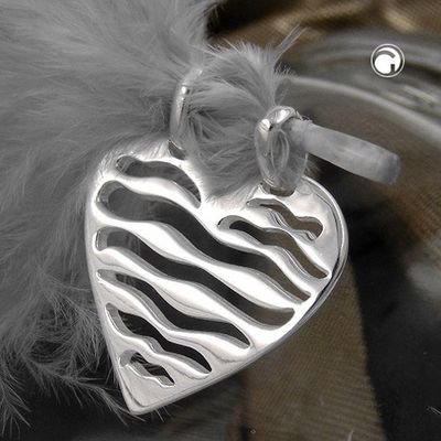 Anhänger 21mm Herz mit 2 Ösen glänzend Silber 925 Anhänger 21mm Herz mit 2 Ösen glänzend Silber 925