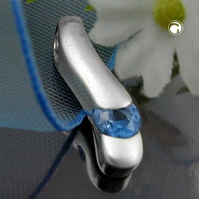 Anhänger 19x5mm mit synthetischem Spinell matt gebürstet Silber 925 Anhänger 19x5mm mit synthetischem Spinell matt gebürstet Silber 925