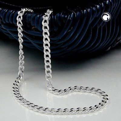 Kette 3mm Flachpanzerkette diamantiert Silber 925 19cm Kette 3mm Flachpanzerkette diamantiert Silber 925 19cm