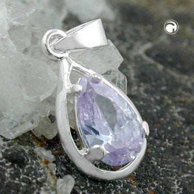 Anhänger 14x8mm Tropfen Zirkonia lavendel Silber 925 Anhänger 14x8mm Tropfen Zirkonia lavendel Silber 925