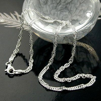 Kette 2mm Singapurkette diamantiert Silber 925 42cm Kette 2mm Singapurkette diamantiert Silber 925 42cm