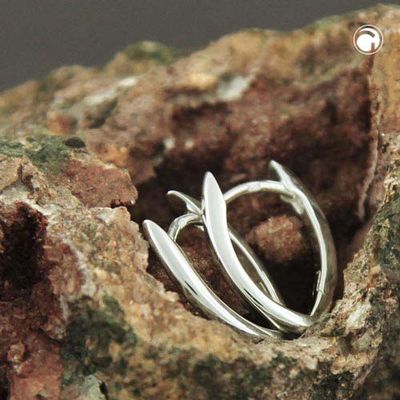 Ohrring Creole Klappscharnier 16x11mm spitzoval glänzend Silber 925 Ohrring Creole Klappscharnier 16x11mm spitzoval glänzend Silber 925