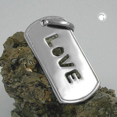 Anhänger 32x16mm LOVE rhodiniert Silber 925 Anhänger 32x16mm LOVE rhodiniert Silber 925