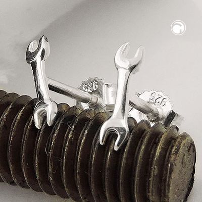 Ohrstecker Ohrring 8,6x2,5mm Schraubenschlüssel Silber 925 Ohrstecker Ohrring 8,6x2,5mm Schraubenschlüssel Silber 925
