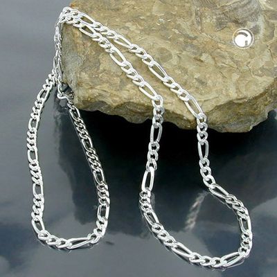 Kette 3mm Figaro Panzer Silber 925 45cm Kette 3mm Figaro Panzer Silber 925 45cm