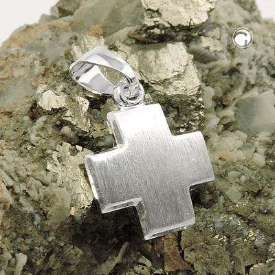 Anhänger 11x11mm Kreuz mattiert Silber 925 Anhänger 11x11mm Kreuz mattiert Silber 925