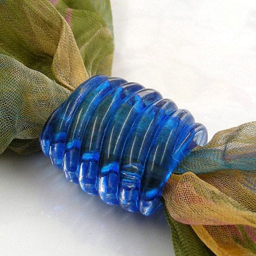 Tuchring 35x34x23mm Spirale Kunststoff blau-transparent glänzend