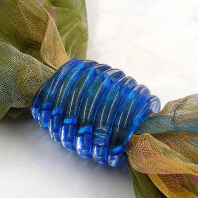 Tuchring 35x34x23mm Spirale Kunststoff blau-transparent glänzend