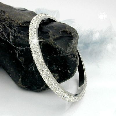 Armreif 75x6,5mm Metall mit 4 Reihen Glassteine weiß Armreif 75x6,5mm Metall mit 4 Reihen Glassteine weiß