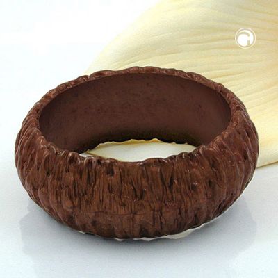 Armreif 87x28mm Kunststoff Struktur Borke dunkelbraun Armreif 87x28mm Kunststoff Struktur Borke dunkelbraun