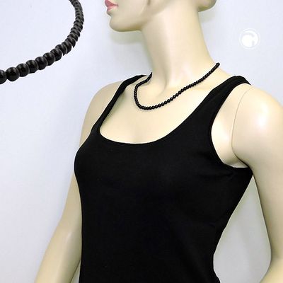 Kette 6mm Perle Kunststoff schwarz-glänzend 50cm Kette 6mm Perle Kunststoff schwarz-glänzend 50cm