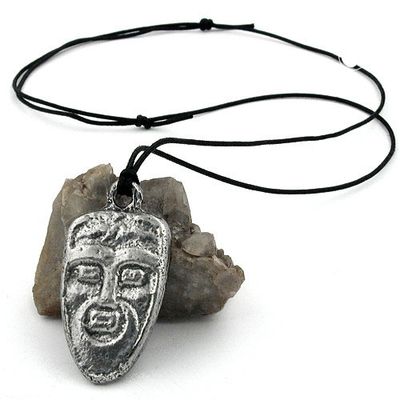 Kette 47x29mm Zinn-Anhänger Maske 100cm Kette 47x29mm Zinn-Anhänger Maske 100cm