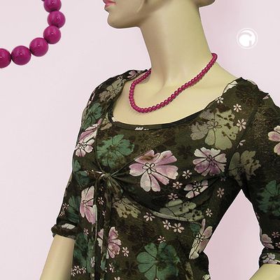 Kette 8mm Kunststoffperlen beere-violett-glänzend 50cm Kette 8mm Kunststoffperlen beere-violett-glänzend 50cm