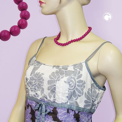 Kette 10mm Kunststoffperlen beere-violett-glänzend 45cm Kette 10mm Kunststoffperlen beere-violett-glänzend 45cm