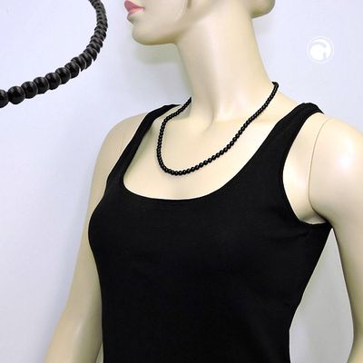 Kette 6mm Perle Kunststoff schwarz-glänzend 55cm Kette 6mm Perle Kunststoff schwarz-glänzend 55cm