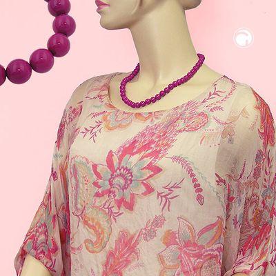 Kette 10mm Kunststoffperlen beere-violett-glänzend 50cm Kette 10mm Kunststoffperlen beere-violett-glänzend 50cm