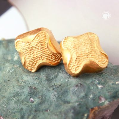 Clip Ohrring ca.27x29mm Kreuz goldfarben glänzend Kunststoff