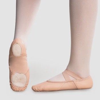 So Danca Ruby Leather Split Sole Ballet Shoe with Nylon Spandex Insert