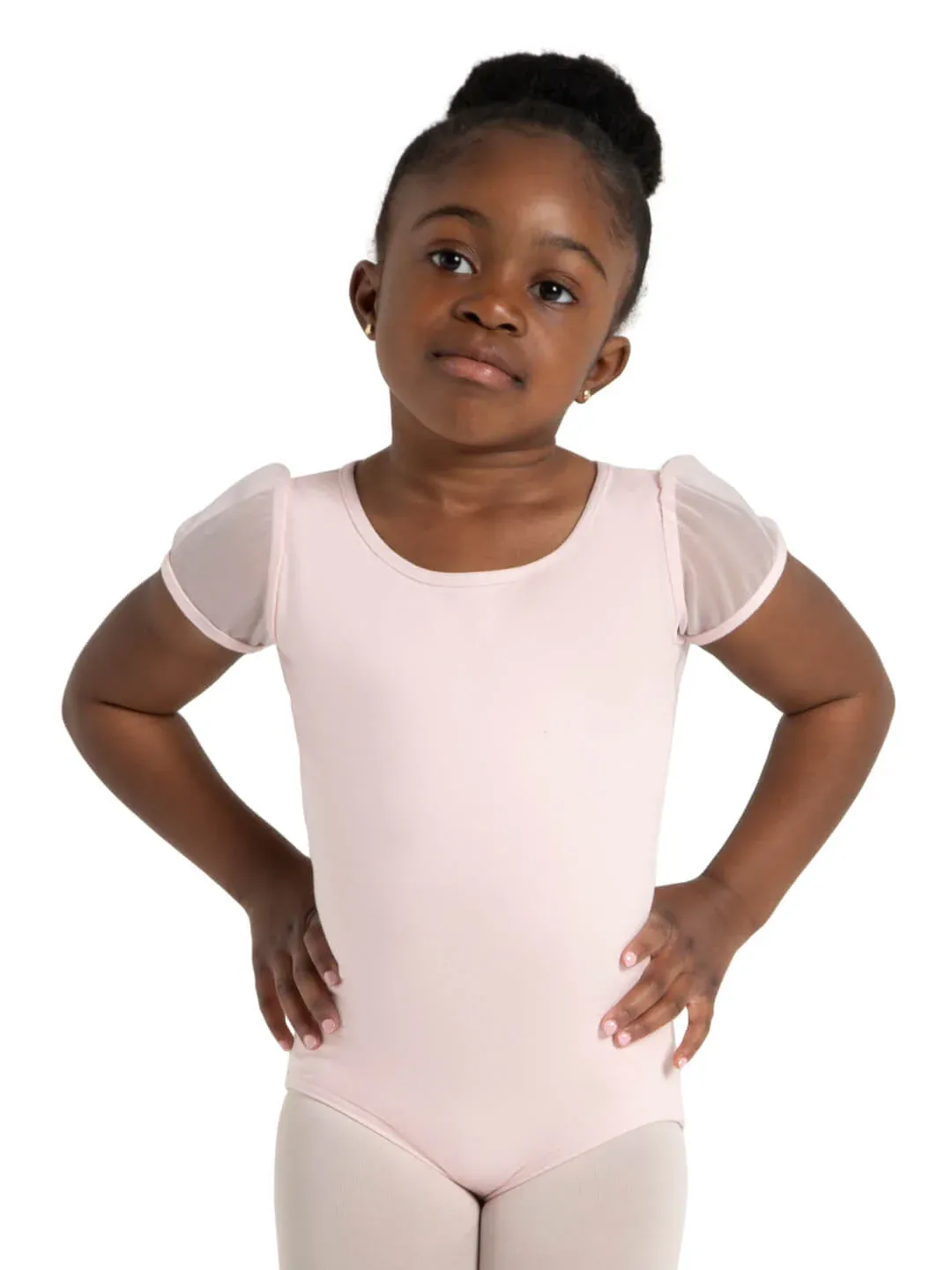 Capezio Girls Puff Sleeve Keyhole Back Leotard