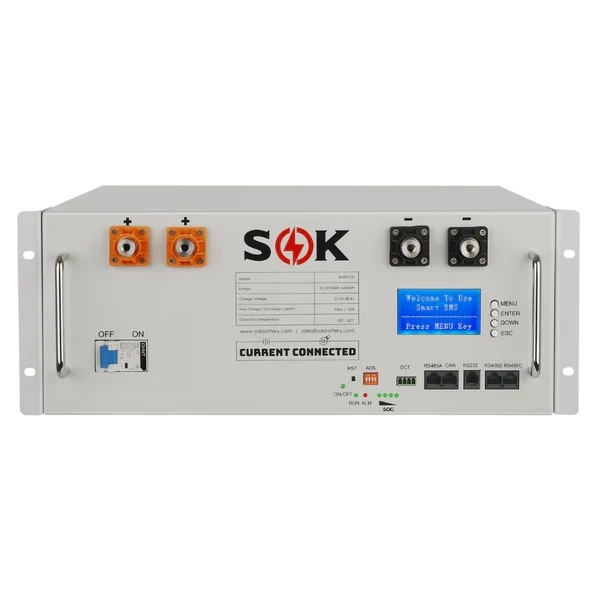 SOK Battery -SOK Battery - 100Ah 48v LiFePO4 Server Rack Battery | UL 1973 &amp; UL9540A Certified