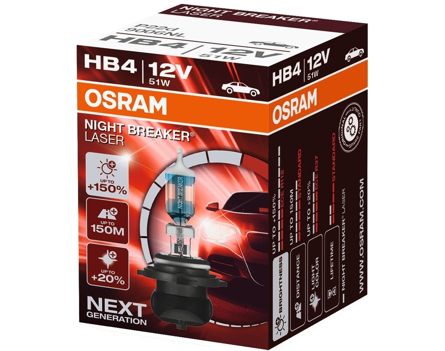 OSRAM Autolampe HB4 Night Breaker Laser, 9006NL