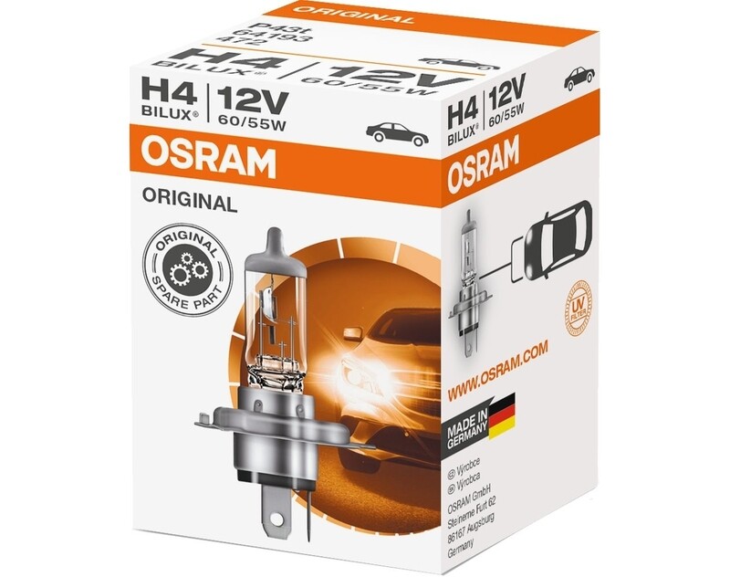 OSRAM Autolampe 64193, H4 12 V 60/55 W, Standard, P43T