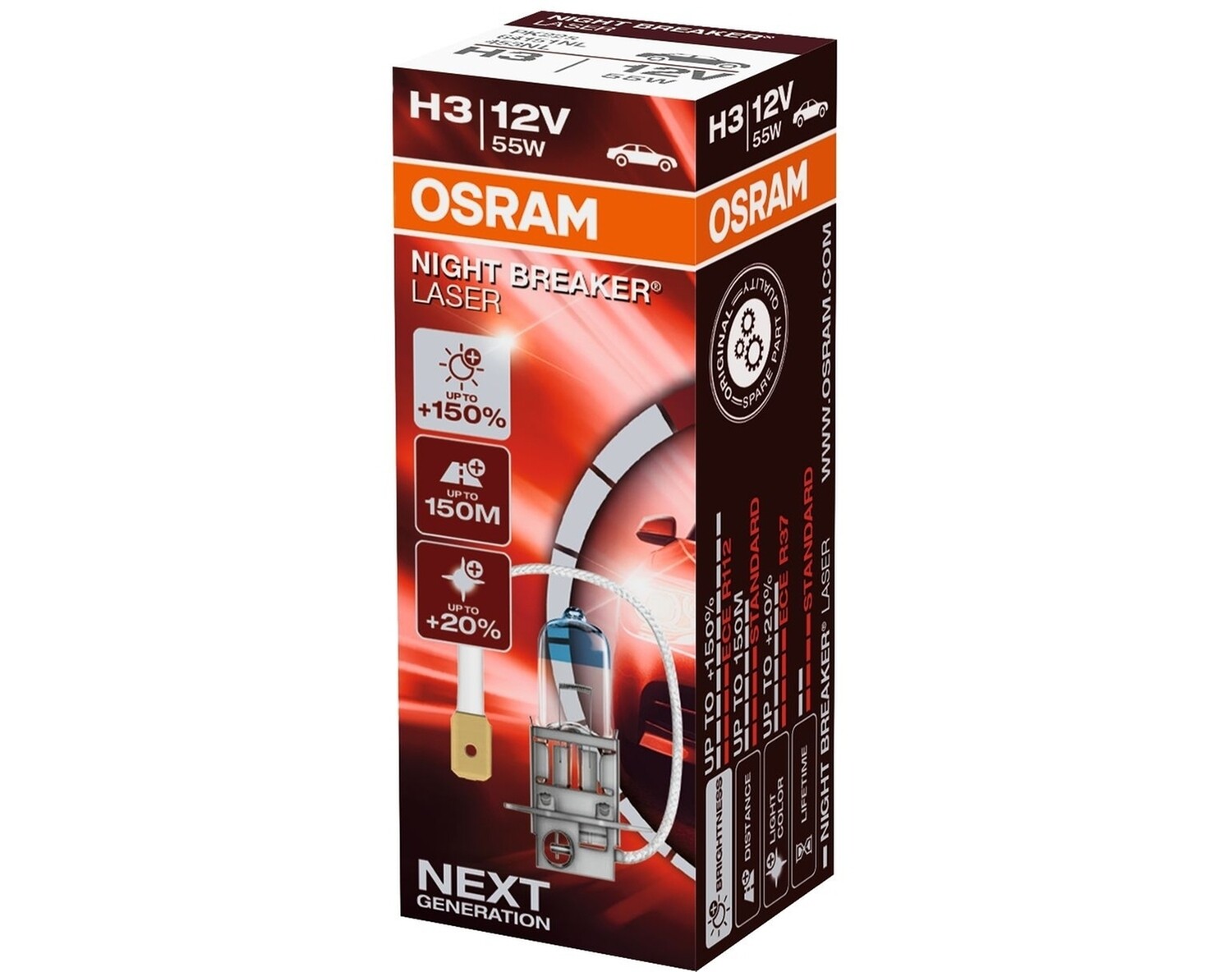 OSRAM Autolampe H3 Night Breaker Laser, 64151NL
