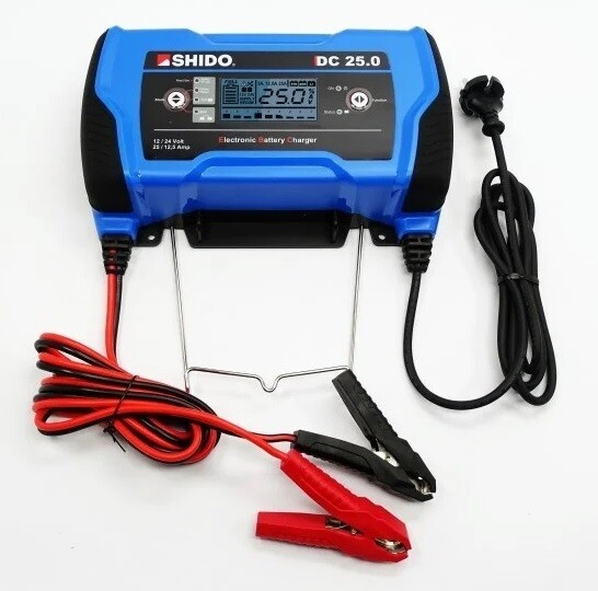 Shido DC25.0 Batterieladegerät 12V + 24V 5A / 12.5A / 25A für Blei-Säure + Lithium Batterie