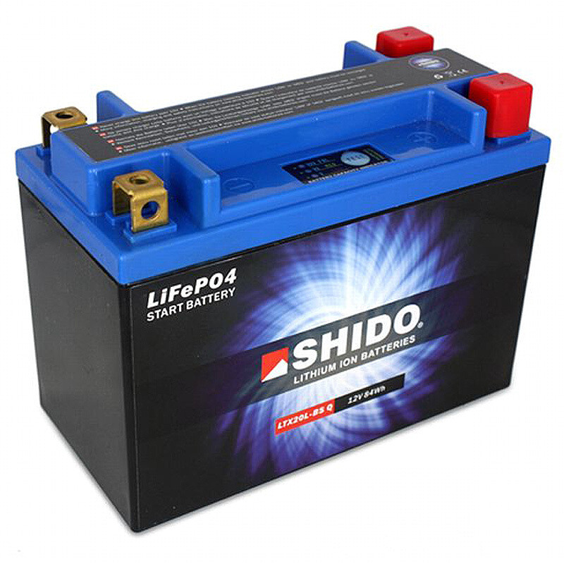 Shido Lithium Motorradbatterie LTX20-BS LiFePo4 = YTX20L-BS