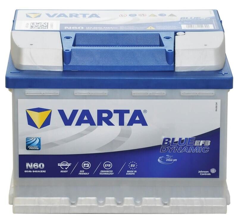 Varta Blue Dynamic EFB N60 12 V 60 Ah 640 A Start-Stopp Autobatterie