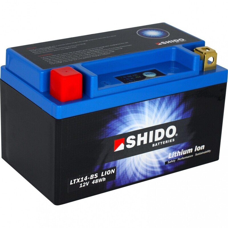 Shido Lithium Motorradbatterie LTX14-BS LiFePO4 entspricht YTX14-BS
