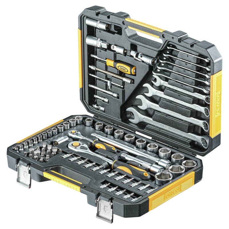 STECKSCHLÜSSELSATZ 1/4" + 1/2", 82-TLG.