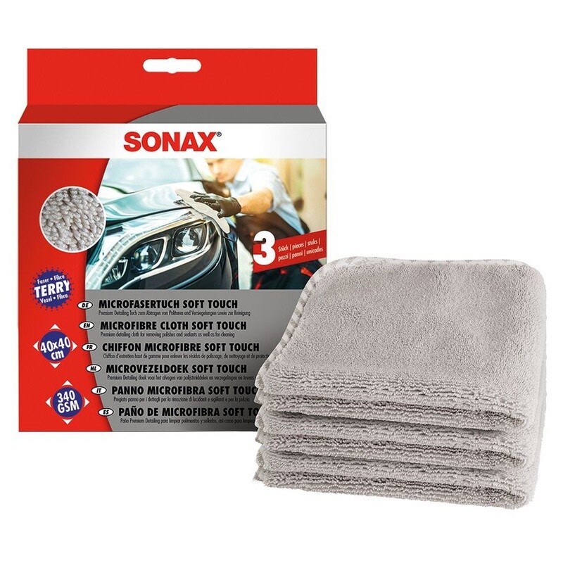 SONAX MICROFASERTUCH SOFT TOUCH, 40 × 40 CM, 3 STK.
