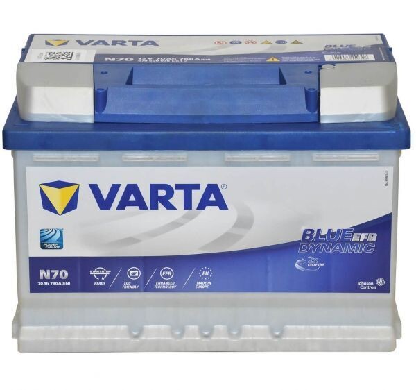 Autobatterie - Varta BLUE Dynamic EFB N70 12V 70Ah 760A ersetzt Varta E45