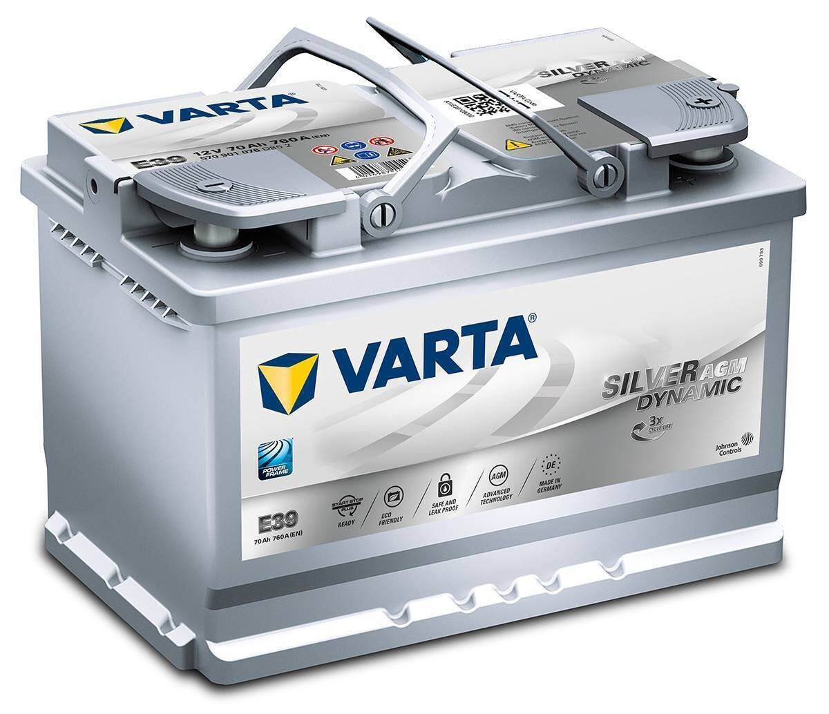 Autobatterie - Varta Silver Dynamic AGM E39 12V 70 Ah