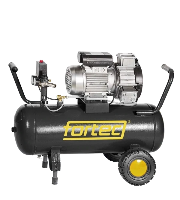 Fortec Kolbenkompressor, 50 l mobil - Ölfrei - 2 Zylinder