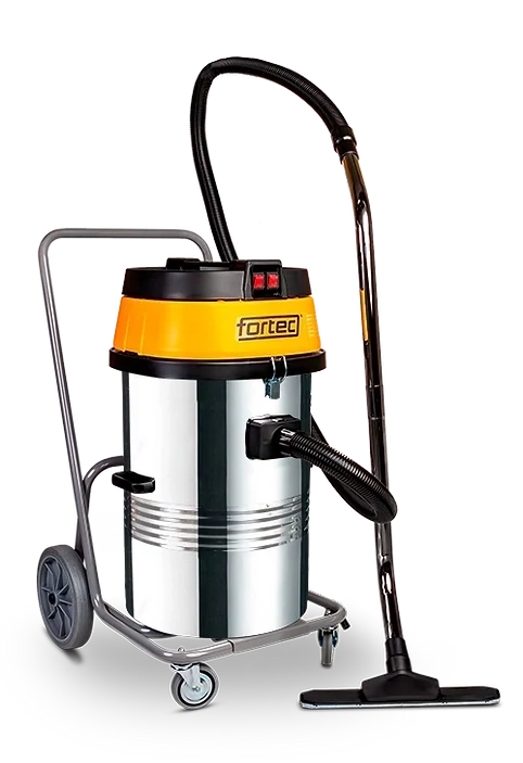Fortec Industriesauger Nass/Trocken - Chromstahl - 2 Motoren