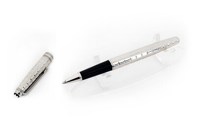 Montblanc Meisterstuck Solitaire Platinum Plated Facet Rollerball Pen - 38247