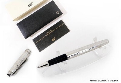 Montblanc Meisterstuck Solitaire Platinum Plated Facet Rollerball Pen - 38247