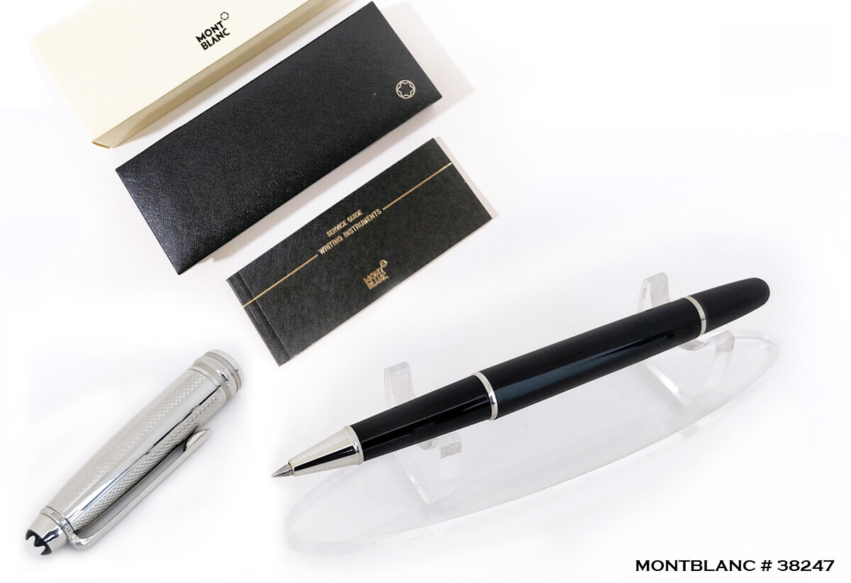 Montblanc Meisterstuck Solitaire Doue Stainless Steel 163​ Black | Silver Rollerball Pen - Refurbished