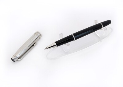 Montblanc Meisterstuck Solitaire Doue Stainless Steel 163​ Black | Silver Rollerball Pen - Refurbished