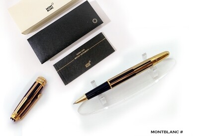 Montblanc Meisterstuck Solitaire Gold &amp; Black Rollerball Pen - Refurbished