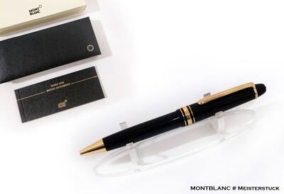 Montblanc Meisterstuck​ 114185​ Mid Size Ballpoint Pen – Black With Gold Trims​ - Refurbished​​