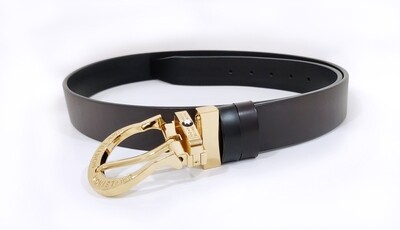 Montblanc Black | Brown Leather Men's Reversible Belt