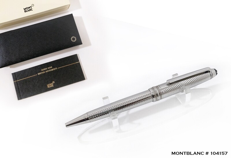 Montblanc Meisterstuck Solitaire Full Silver Barley Ballpoint Pen - 104555