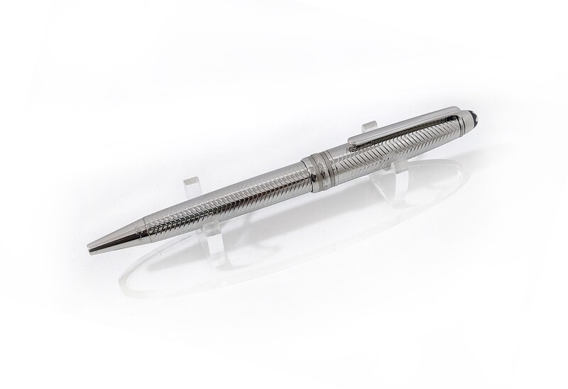 Montblanc Meisterstuck Solitaire Full Silver Barley Ballpoint Pen - 104555