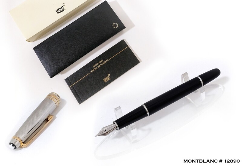 Montblanc Meisterstuck Solitaire Doue 163​ Black | Silver Fountain | Ink Pen - Refurbished