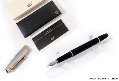 Montblanc Meisterstuck Solitaire Doue 163​ Black | Silver Fountain | Ink Pen - Refurbished